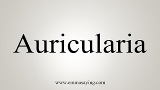 How To Say Auricularia [upl. by Hewart324]