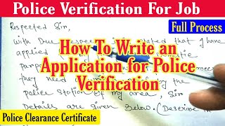 How to Apply Police Verification Certificate 2021  Write a Letter For Police Verification Report ✍️ [upl. by Griffin]