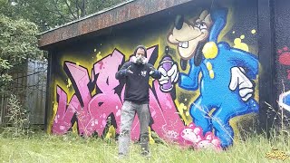 SLEEPY GOOFY  Sunday Mood Graffiti Spray  Oldschool Style  Disney Fan Art  Pink  Making Of [upl. by Orelle424]