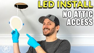 Recessed Lighting Install with No Attic or Prior Wiring [upl. by Hacissej565]