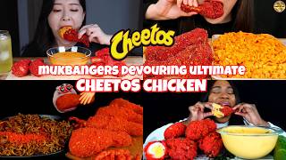 mukbangers devouring ultimate CHEETOS CHICKEN [upl. by Anikes]