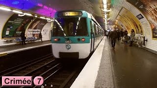 Crimée  Ligne 7  Métro de Paris  RATP MF77 [upl. by Aleuqahs]