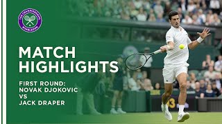 Novak Djokovic vs Jack Draper  First Round Highlights  Wimbledon 2021 [upl. by Mavra627]