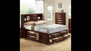 ROUND HILL FURNITURE QUEEN STORAGE BED EMILY B11SQHF UNBOXING  ASSEMBLY INSTALL [upl. by Ayat]