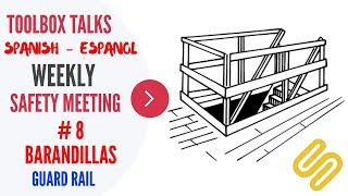 8  GUARDRAIL Spanish  Weekly Safety Meeting  Toolbox Talk [upl. by Yellah465]