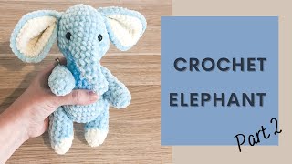 Easy Crochet Elephant TikTok Tutorial Part 2  Free Amigurumi Animal Pattern for Beginners [upl. by Zippel558]