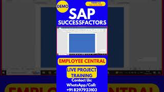 SAP SuccessFactors Employee Central Training Video 32 1 Oct 2024 sapsuccessfactorstraining [upl. by Beltran]