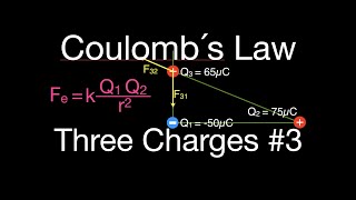 Coulombs Law 7 of 7 Force on Three Charges Arranged in a Right Triangle [upl. by Brey898]