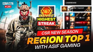 New Season Cs Rank Push To Top 1 GrandMaster With Highest Streak Ever 🤯  Garena  Free Fire [upl. by Nawk230]