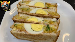 Egg Potato Sandwich Recipe  Easy Sandwich Recipe By Flavours amp fun [upl. by Htrow]