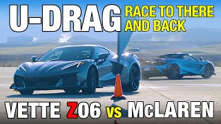 UDRAG RACE Corvette Z06 vs McLaren 765LT [upl. by Homerus604]