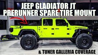 Jeep Gladiator PreRunner Spare Tire Mount  Tuner Galleria Car Show 2020 [upl. by Alysa733]