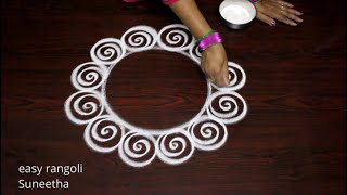 New year 2020 kolam designs  Easy n Simple rangoli by Suneetha  Sankranthi amp pongal muggulu [upl. by Gravante85]