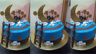 moon and Star teddy bear cakemoon cake moon and Star cake recipeteddy bear moon star cake [upl. by Melvyn]