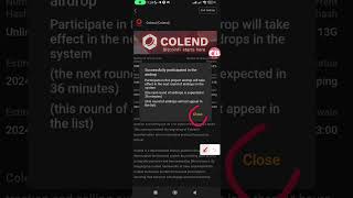 Satoshi Mining App New Update How to Join the Colend Airdrop on the Satoshi App💥Satoshi App Mining [upl. by Eatnoj]