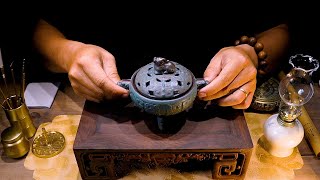 How to make an incense seal agarwood ASMR incense burner  ceramic censer [upl. by Bride]