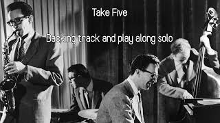 Take 5  Dave Brubeck Quartet play along track with written solo [upl. by Ecad261]