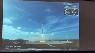 ELON MUSKS FALCON HEAVY  BOOSTERS SYNCHRONIZED LANDING REACTION [upl. by Ahsemad]