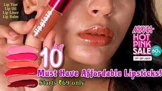 Cheapest Lipsticks from Nykaa ₹69😱  Must Have Lip Products🎀💄  Khushi Khanna [upl. by Durrej]