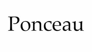 How to Pronounce Ponceau [upl. by Benis]