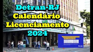 Detran RJ Calendário Licenciamento 2024 [upl. by Elladine]