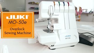 Class 42  Juki MO 50e 3 or 4 thread Overlock machine  Serger Threading setting up rolled hem [upl. by Nahgiem]