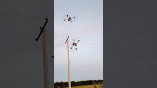 Drone rescue process on high voltage lines Good tools and machinery can increase work efficiency [upl. by Gambell]