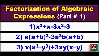 Part1 Solution 1 to 3 Factorization of Algebraic Expressions for GCSEGrade 10 [upl. by Clementas]