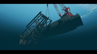 Offshore Jacket Installation Animation  Offshore Animation [upl. by Enilrek285]