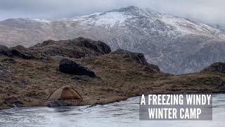 Solo Winter Camping in Snowdonia with the Hilleberg Unna  Strong Winds amp Freezing Temps [upl. by Nivlek]