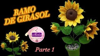 RAMO DE GIRASOL TEJIDOS A CROCHET🌻🌻💯 Paso a Paso Parte 1 tejidosacrochet crochet arte 🌻💯🇵🇪 [upl. by Roobbie]