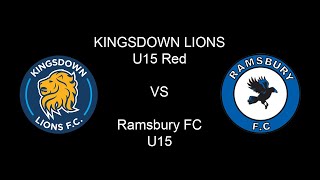 Kingsdown Lions U15 Red vs u15 Ramsbury 2024 11 17 [upl. by Eidur920]