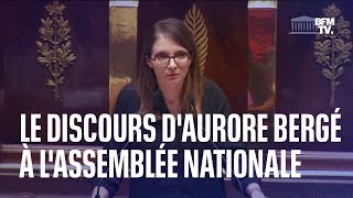 Le discours en intégralité dAurore Bergé présidente du groupe quotRenaissancequot à lAssemblée [upl. by Goeger]