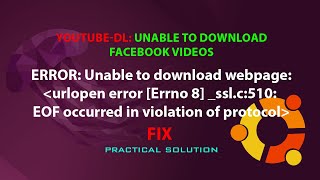 UBUNTU FIXERROR Unable to download webpage urlopen error EOF occurred in violation of protocol [upl. by Surtimed]