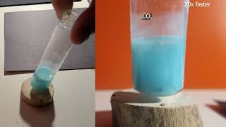 The Chemical Reaction of baking soda and copper sulfate [upl. by Aremahs]