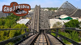 Ghostrider Front Row POV  California’s Best Wooden Roller Coaster Knotts Berry Farm [upl. by Assiroc934]