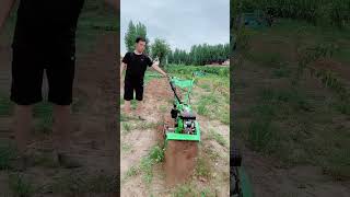 Diesel fourwheel drive electric starter is really powerful for hard ground rotary tillage😱 [upl. by Katina952]