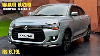 New Maruti Suzuki Dzire 2024 🔥 Launched  679L  ZXi Plus  Top Model  Silver Colour Review [upl. by Niddala]