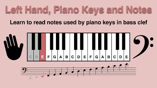 Left Hand Piano and F Clef for Beginners Learn to Read Notes and Keys in 2 Minutes E 15 Notes [upl. by Fahy]