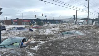 2 minutes ago in Canada unprecedented flooding hit Toronto and Mississauga [upl. by Nylasor526]