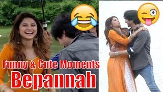 Jennifer Winget amp Harshad Chopdas Funny amp Cute Moments of from Bepannah Onlocation [upl. by Ynaffet]