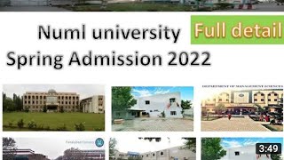 All about Numl university Islamabad admission 2022  Spring season 2022 [upl. by Shugart]