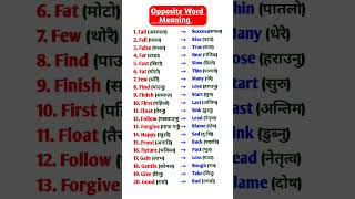 Opposite Word MeaningEnglish speaking practice for beginners english learnenglish [upl. by Eboh]