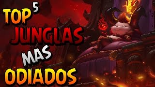 TOP 5 los MEJORES JUNGLAS más ODIADOS League of Legends [upl. by Auburn]