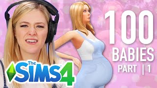 Single Girl Tries The 100 Baby Challenge In The Sims 4  Part 1 [upl. by Nomahs495]