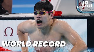 WORLD RECORD Pan Zhanle Breaks World Record to Win Mens 100m Free [upl. by Refeinnej]