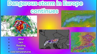 Severe storm affecting Europe with heavy rain snow and gusty winds September 13th 2024 [upl. by Willner]