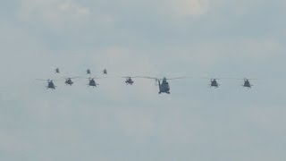 Huge Helicopter Flypast MI26 MI8 MI2 AnsatU at 100 Years Russian Air Force 2012 AirShow [upl. by Gereld]