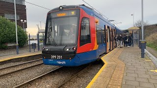 TRAM TRAIN Sheffield supertram class 399201 Meadowhall southtinsley to Rotherham Parkgate [upl. by Means769]