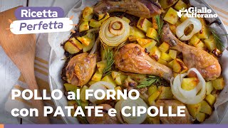 POLLO al FORNO con PATATE e CIPOLLE RICETTA SEMPLICE e CASALINGA😍🍗🥔🧅🍴 [upl. by Schweitzer]